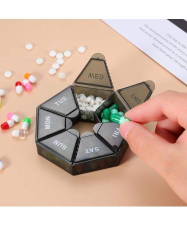 Patelai 6-Piece 7-Sided Pill Organizer - Portable Weekly Vitamin Planner & Daily Medicine Box - Travel-Friendly Storage with Vivid Colors - Buy Online on GoSupps.com