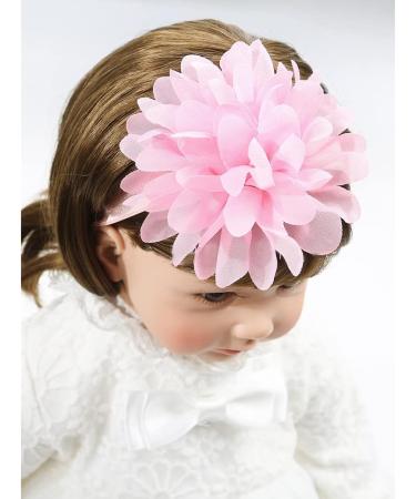 Baby Girls First Walking Shoes | Mary Jane Flats with Bow-Knot and Headband | Anti-Slip Soft-Soled Princess Shoes | 6-12 Months Pink - Buy Online on GoSupps.com