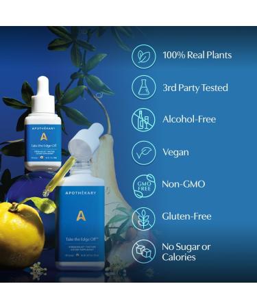 Apoth kary Take The Edge Off Helps Ease Stress & Tension Alcohol-Free White Wine-Inspired Herbal Liquid Drops Made with Passionflower Flower Skullcap & Oatstraw Leaf 1 Fl oz 30 Servings 30ml (1 Pack) - Buy Online on GoSupps.com