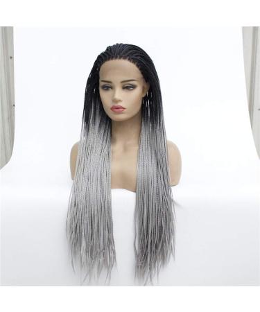 Shop Gradient Long Straight Front Lace Wig with Braids - International Shipping Available - Buy Online on GoSupps.com