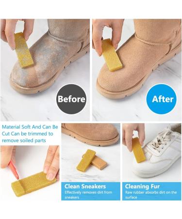 Flintronic 2 Pcs Suede & Nubuck 4-Sided Shoe Cleaner Kit with Brass Brush & Eraser - Luxury Leather Care for Boots, Jackets - Decontamination & Cleaning Solution - Buy Online on GoSupps.com