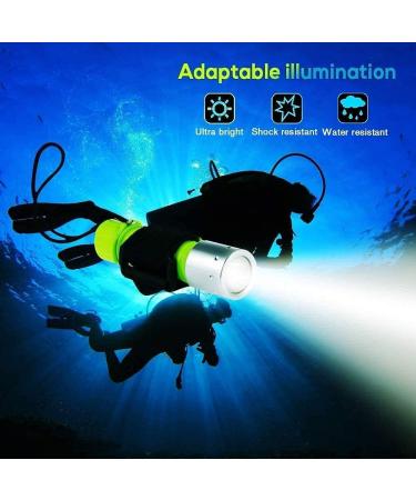 2 Pack NAKCNM Diving Flashlight Set - Rechargeable, Super Bright, IPX8 Waterproof with Charger | Ideal for Underwater Scuba Diving and Outdoor Activities - Buy Online on GoSupps.com