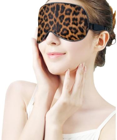Leopard Skin Sleep Mask for Women - Adjustable Eye Shades with Elastic Strap for Ultimate Comfort - Buy Online on GoSupps.com