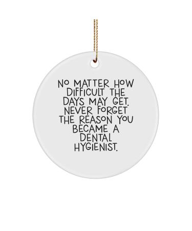Dental Hygienist Christmas Unique Gifts from Women Gifts for Dental Hygienist Inspirational Reminder Circle Ornament