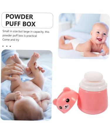 Minkissy 9 Pcs Powder Puff Box Set | Baby Body Powder Puff Travel Dispenser | Infant Talcum Powder Bottles | Pink Sponge | Powder Storage Bottle - Buy Online on GoSupps.com