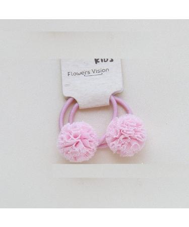 Hot&Sattion 20pcs Flower Pom Ball Hair Ties for Girls | Small Hair Ties for Kids | Multicolor Stretchy Ponytail Holders - Buy Online on GoSupps.com