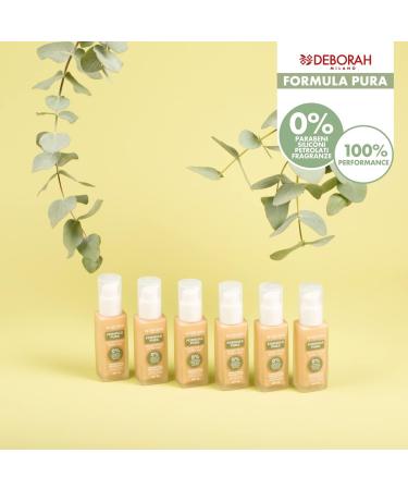 Deborah Milano Formula Pura Extra Mat SPF 20 with Natural Ingredients 04 Apricot Opacifying and Anti-Lucidity Effect and Seboregolator Gives Smooth and Matte Skin 30 ml - Buy Online on GoSupps.com