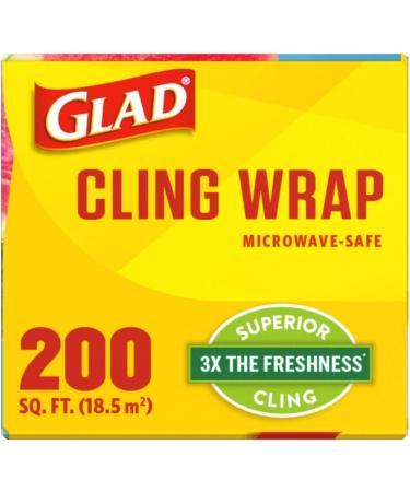 Glad ClingWrap Plastic Wrap - 200 Sq Ft Roll (Packaging May Vary) - Buy Online on GoSupps.com