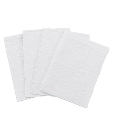 TIDI Choice Bibs/Towels, White 13" x 18" (Pack of 500) - Waffle Embossed - 2-Ply Tissue - Poly Back Dental Bib to Prevent Leak Through - Dental Consumables (917461)