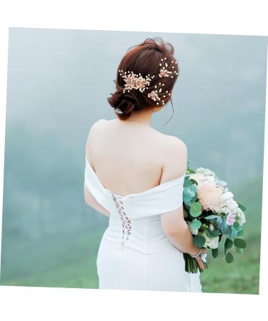 FRCOLOR 1 Set Leaf Pearl Hairpin Wedding Hair Clip Wedding Hair Side Comb Hair Combs for Thick Hair Gold Hair Clips Accessories Barrette Prom Suits for Women Hair Forks for Buns Metal - Buy Online on GoSupps.com