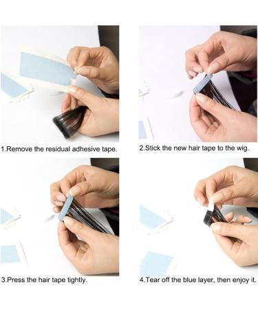 DBOO 96 Pieces Hair Extension Tape Pre-cut Double Sided Adhesive Tapes 4 x 0.8cm Human Hair Extension Tape Tabs for Replacement - Buy Online on GoSupps.com