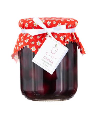 SIGI Azienda Agricola Box of fruit syruped cherries in red wine lacryma de morro in glass 540g