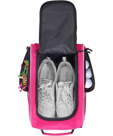 WOLT Golf Shoe Bag - Ventilated Sports & Travel Carrier with Double Accessory Pocket for Women and Men - Pink - Buy Online on GoSupps.com