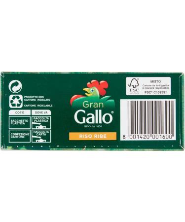  Italian Gourmet E.R. Gran Gallo Riso Ribe - 100% Italian Rice - Ideal for any type of recipe - Cooking time 15 minutes - 1kg pack + 400g box - Buy Online on GoSupps.com