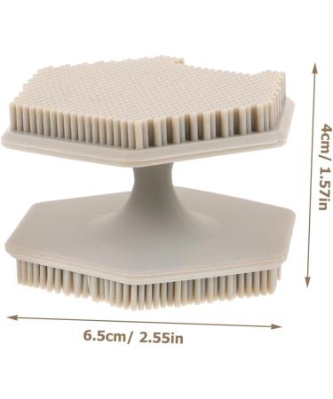 SOESFOUFU Face Brush Facial Cleansing Brush Exfoliator Face Washer Brush Facial Wash Brush Face Scrubber Facial Brush Face Cleansing Brush Double Head Silica Gel Cleaning Brush 6.50X6.50X4.00CM Grey - Buy Online on GoSupps.com