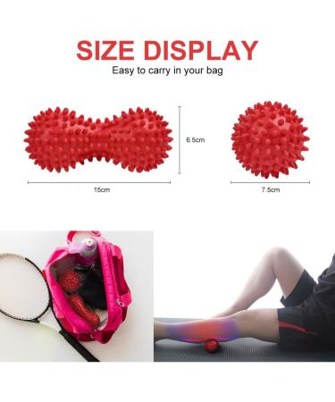 Uraqt Fascia Ball Set - Hedgehog Massage Balls for Muscle Tension Relief | Ideal for Feet Back Neck & Hands (Red) - Buy Online on GoSupps.com