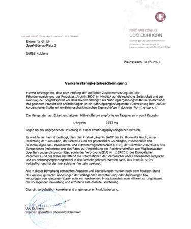 Buy BIOMENTA L-Arginine 3600 - 320 High Dose Arginine Capsules (913 mg) - Premium Quality Bulk Pack for Optimal Health - Buy Online on GoSupps.com