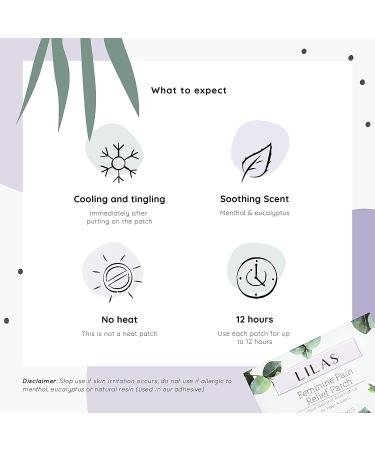 LILAS Menstrual Relief Patch (10 Pack) - Natural Pain Relief for Menstrual Symptoms & Cramps | Endometriosis Support | Herbal & Plant Based - Buy Online on GoSupps.com