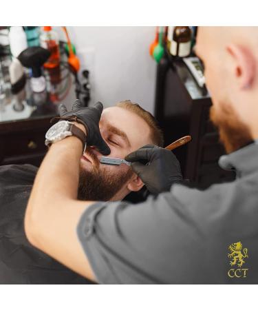 Cambridge Cutthroat Straight Edge Razor Kit with 10 Blades - Professional Barber Razor for Men with Missanda Hardwood Handle and Stainless Steel Blade - Perfect for Shaving, Trimming, and Styling - Includes Leather Travel Pouch - Buy Online on GoSupps.com