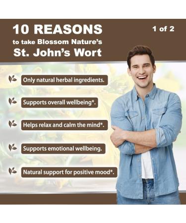 St Johns Wort 900mg Mood Support Supplement - 120 Vegetable Capsules (2 Month Supply) | Vegan Non-GMO, 450mg Hypericum Perforatum with 0.3% Hypericin - Buy Online on GoSupps.com
