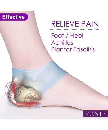Smati Heel Cups - 2PCS Gel Heel Cushion for Plantar Fasciitis & Achilles Tendonitis Pain Relief - Buy Online on GoSupps.com
