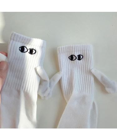 Magnetic Suction 3D Doll Couple Socks - Cute Novelty Socks for Couples - White, 1 Pair - Buy Online on GoSupps.com