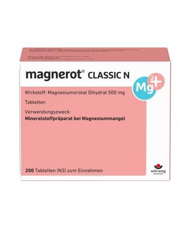 Magnerot Classic N tablets with magnesium orotat: in the case of magnesium deficiency individually dosed suitable for pregnant and breastfeeding mothers 200 pieces