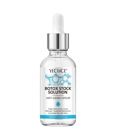 Botox Stock Solution Facial Serum 1 Fl Oz Botox Face Serum for Women Face Tightening Liquid Anti Aging Serum with Vitamin C & E Reduce Fine Lines Wrinkles Boost Skin Collagen Essence Plump Skin