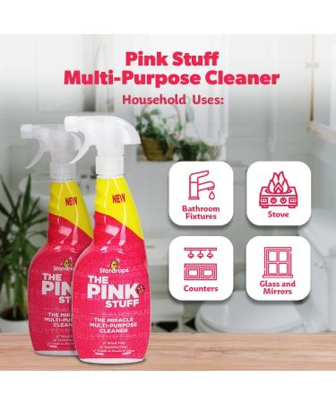 The Pink Stuff The Miracle Multi Purpose Cleaner Spray 850ml + The Pink Stuff The Miracle Bathroom Foam Cleaner Spray 750ml + Our Gift for You: Organza Bag Size: 9 x 7 x 0.1cm - Buy Online on GoSupps.com