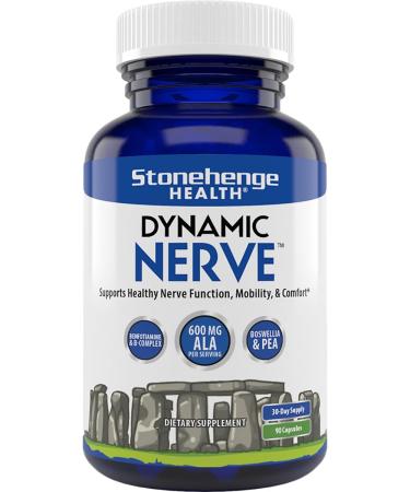 Stonehenge Health Dynamic Nerve Supplement - Supports Nerve Function in Fingers Toes Hands and Feet with Alpha Lipoic Acid ALA Benfotiamine Pea Robust B Complex Boswellia