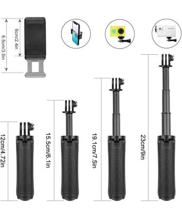 Taisioner Mini Pocket Selfie Stick Tripod for GoPro, AKASO, Insta360, DJI, Osmo Action Camera & Smartphone - Compact 3-in-1 Grip Pole for Kids & Adults (Black) - Buy Online on GoSupps.com