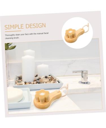 Mikinona Face Exfoliator wooden handle cleaning brush cleansing brush artificial fiber Pore Brush skin care face cleansing brush face brush makeup remover Scrubber face dry brush - Buy Online on GoSupps.com