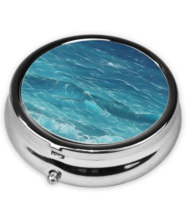 Deep Blue Searound Pill Box - 3 Compartment Round Organizer | Portable Travel Pill Box for Easy Medication Management - Buy Online on GoSupps.com