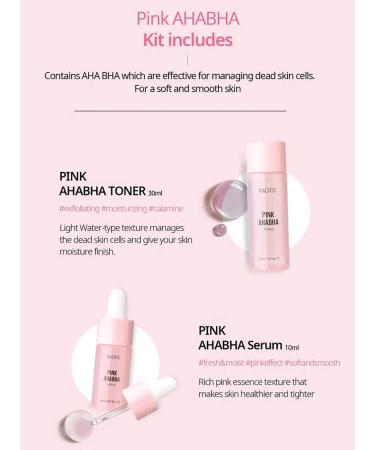 Nacific Pink AHA BHA Kit ( Cleansing Foam Toner Serum Cream ) Travel Size Skin Care Set by KOSBEAUTY 4 Photo Cards - Buy Online on GoSupps.com