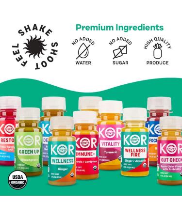 Kor Shot Acerola Ginger and Cordyceps Shot - 24 Pack x 1.7 Fl Oz - Immune Plus - Immune System Booster - 533% DV of Vitamin C - USDA Certified Organic - Dietary Supplement Immune + Acerola - Buy Online on GoSupps.com