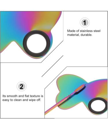 Buy KALLORY Heart-Shaped Stainless Steel Mixing Palette & Spatula Tool for Nail Art | Perfect for Salon & Home - International Shipping Available - Buy Online on GoSupps.com
