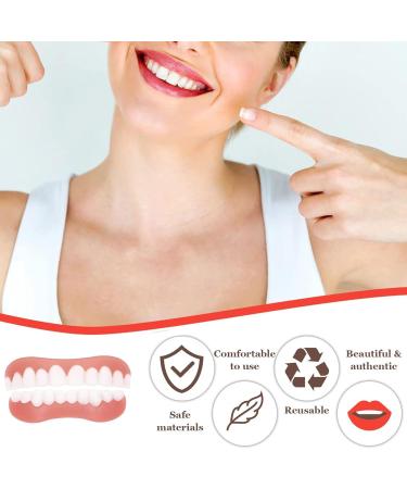 Giural Temporary Denture Instant Veneers Natural Denture Fake Tooth Perfect Smile Removable Upper and Lower Denture for Men and Women Teeth Whitening - Buy Online on GoSupps.com