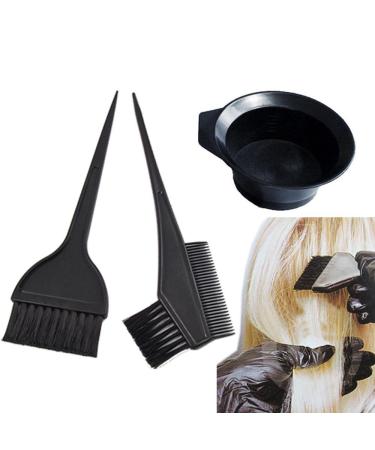 Familymaid - 3/pk Salon Hair Coloring Dyeing Kit Color Dye Brush Comb Mixing Bowl Tint Tool Bleach (Brush May Vary)