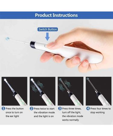 Ear Pick Flashlight Earpick Vibrating LED Light Ear Cleaner Earwax Removal Tools Ear Curette Ear Spoon Ear Cleaning Tool (Color : Black) (White) - Buy Online on GoSupps.com