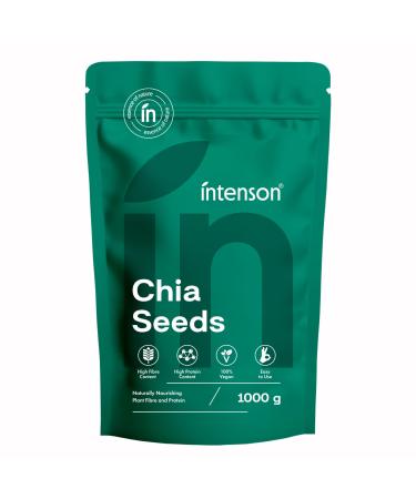 Intenson Graines de Chia 1000 g Naturellement Riches en Fibres et Prot ines V g tales V ganes Sans Gluten Sans Sucres Ajout s Sans OGM