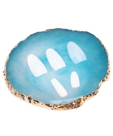 Nail art pallets painting color color palettes natural resin stone drawing color palettes nail art plate gel polishing holder nail art manicure display tools (#3)