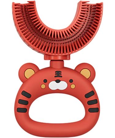 Drang U-Shaped Children's Toothbrush - Soft Silicone Brush Head 360 Oral Care Cartoon Tiger Design - Buy Online on GoSupps.com