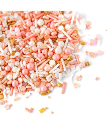Sweets Indeed Peach Rose Gold Sprinkles 6.5 oz - Gluten-Free Cake & Cupcake Topper - Buy Online on GoSupps.com
