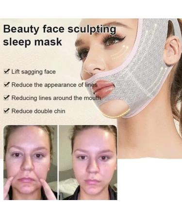 Beauty Face Sculpting Sleep Mask | V Line Lifting & Double Chin Reducer Set (3Pcs) - Facial Slimming Strap for Face Lift | Reusable V Line Face Lifting Strap - Buy Online on GoSupps.com