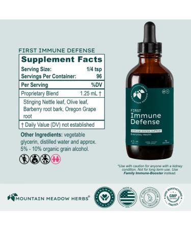 Mountain Meadow Herbs First Immune Defense | All Natural Immune Support in a Fast Acting Liquid Supplement - 2 oz. 2 Fl Oz (Pack of 1) - Buy Online on GoSupps.com