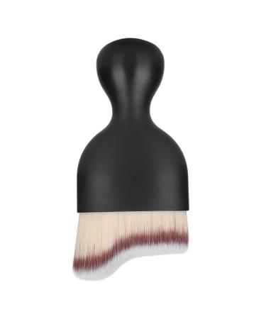 Foundation Makeup Brush Curving Wine Glass Shape Face Blush Base Multifunctional Makeup Brush for Blending Liquid Cream or Flawless Powder Foundation(grey)