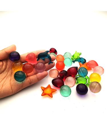 30 pcs Bottle Bath Oil Beads - Natural Plant Based Bath Pearl Beads - Spa Essential Oil Shower Moisturizing Beads - Mixed Colors & Round  Love  Animals Shape