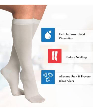 ITA-MED Anti-Embolism Knee High Compression Socks 18mmHg - Men & Women, 2XL - Buy Online on GoSupps.com