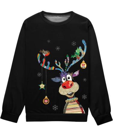 Ganfancp Merry Christmas Family Matching Sweatshirt - Black Kids 95 XX-Large - Buy Online on GoSupps.com