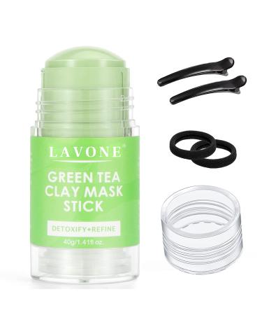 LAVONE Face Mask Skin Care - Green Tea Mask Stick Skin Care Products Deep Cleansing Blackhead Remover Pore Minimizer Moisturizing Brightening Oil Control for Women and Men